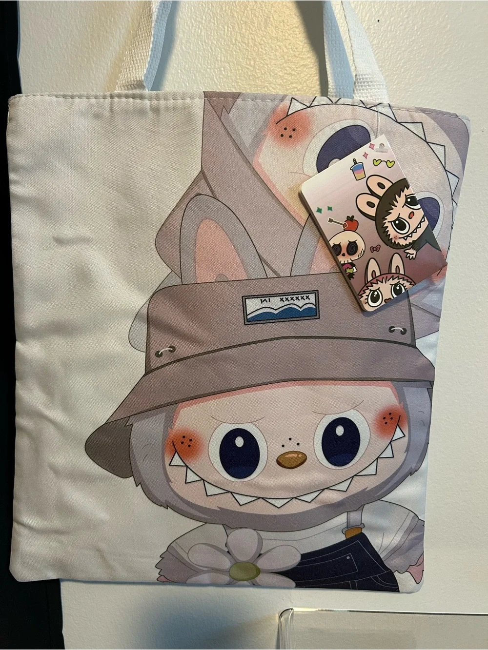 Labubu backpack and canvas bag